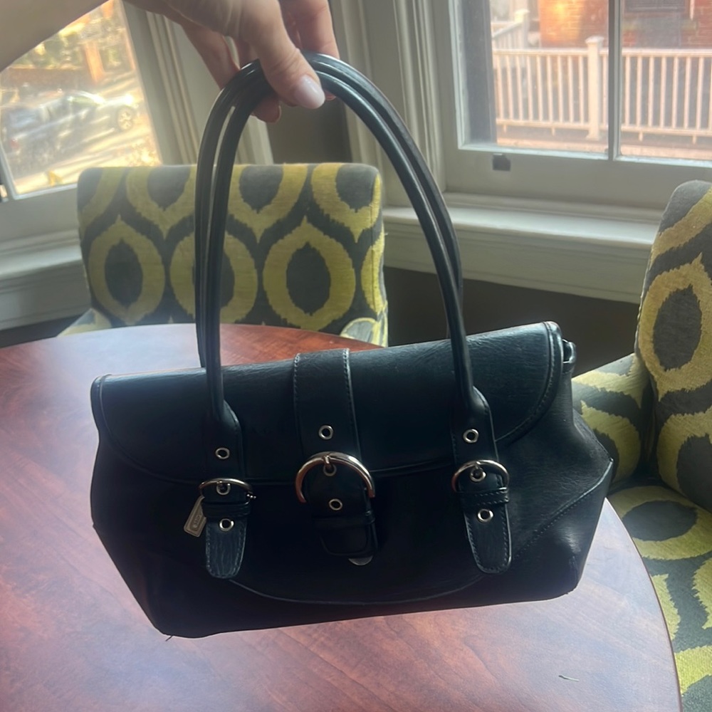 Black Leather Coach Satchel